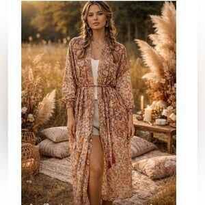 🆕 Bohemian Paisley Kimono with Tassels NWOT